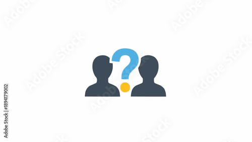 Cuadro en lienzo Silhouetted People with Question Mark Symbol.