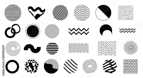 Abstract Geometric Patterns Set. Vector Textures