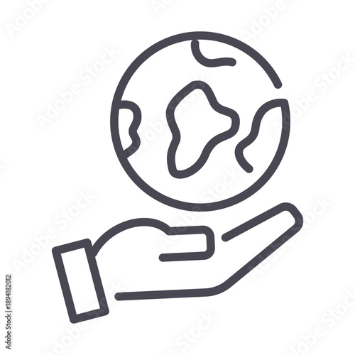 Save the Earth Concept Icon Vector editable Stroke
