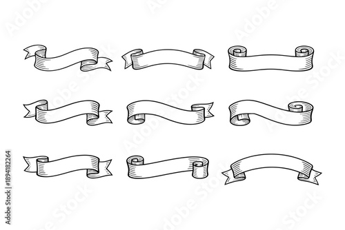 Vintage ribbon banners collection