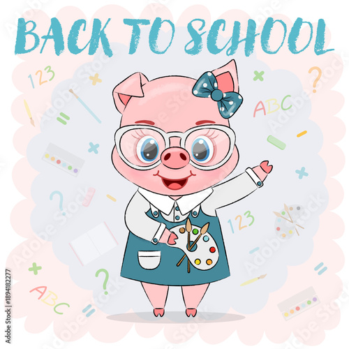 Cute schoolgirl piglet