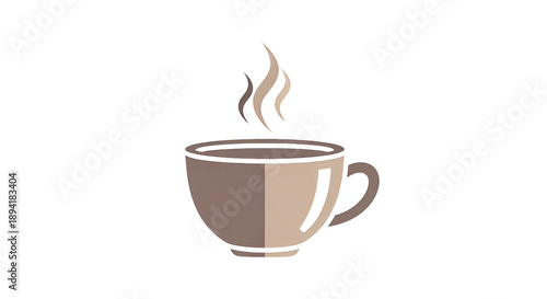 Steaming Coffee Cup Icon Illustration isolated PNG with Transparent Background