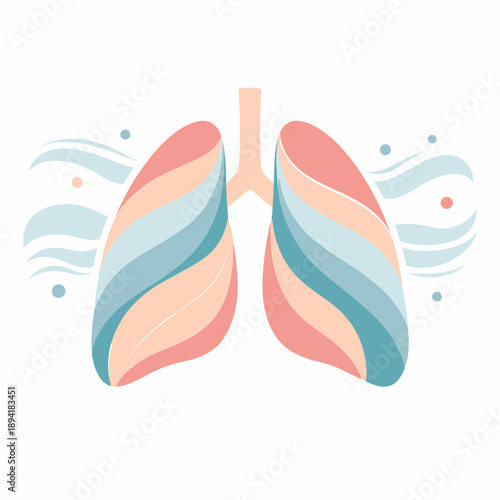 Láminas pulmonares en tonos pastel