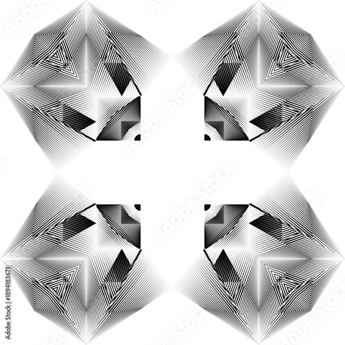 op art modern abstract background, original composition, creative geometric dynamic pattern, vector design element