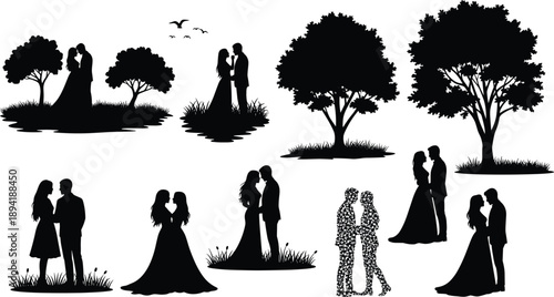 silhouettes of trees