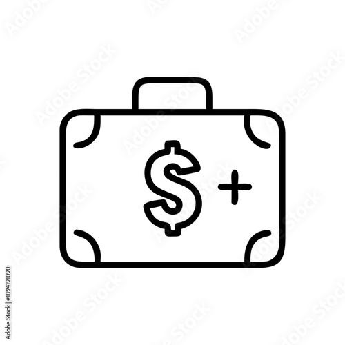 Medical expenses concept with money bag symbol on a plain background