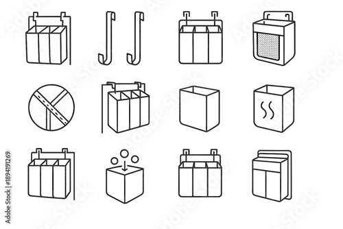 Over laundry soft alignment panels icon door units home hanging vector airflow