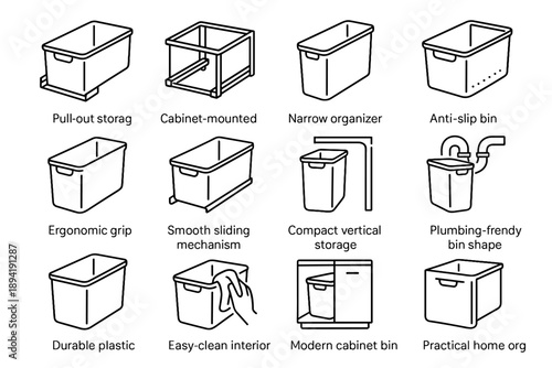 Under shape icon modern practical storage sink cabinet shell grip durable container
