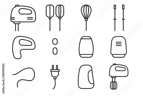 Vector shafts plug icon beater slots electric ventilation housing egg speed detachable