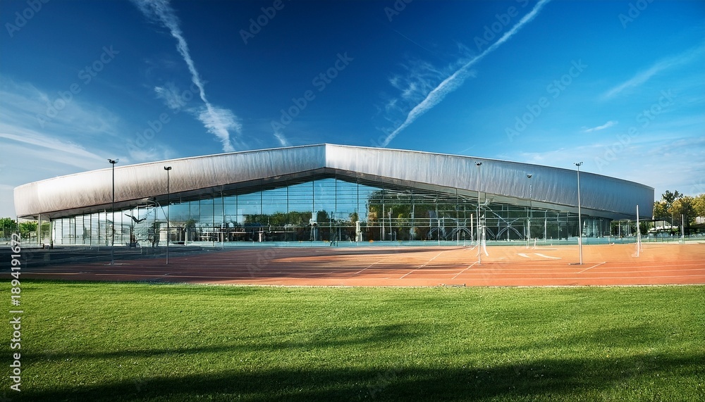 Naklejka premium modern sports complex with a glass facade