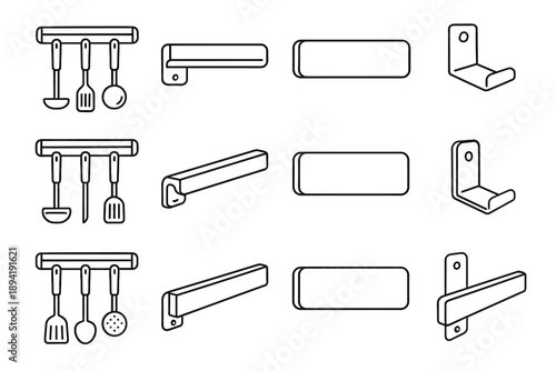 Kitchen mount icon clean finish magnetic profile rounded vector channel bracket system