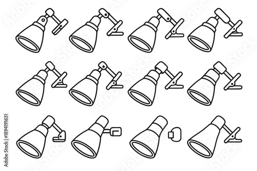 Rounded vector icon accessory detachable finish cover lamp modern lightweight clip