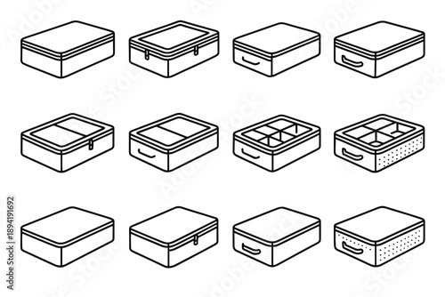 Practical smooth design storage icon pull vector shoe flat under window box