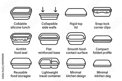 Surface profile corner minimal lunch walls icon box foldable vector clips top