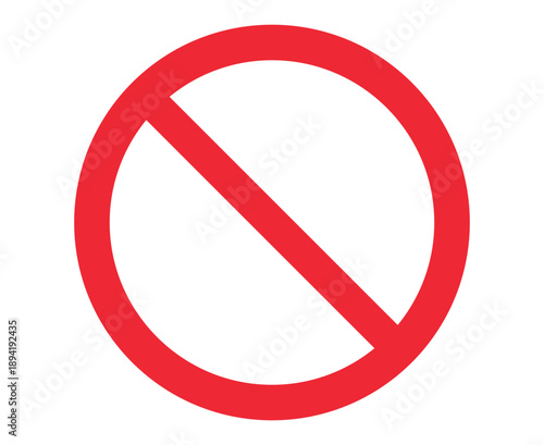 prohibition no symbol icon vector, red forbidden sign with diagonal line isolated on white background, stop restriction warning ui illustration Free Download prohibition no symbol icon vector, red forbidden sign with diagonal line isolated on white background, stop restriction warning ui illustration - GFXLoad