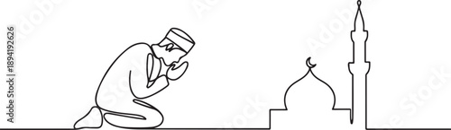 Continuous one drawn line cargo ship silhouette. one line Art icon drawing vector