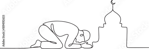 Continuous one drawn line cargo ship silhouette. one line Art icon drawing vector