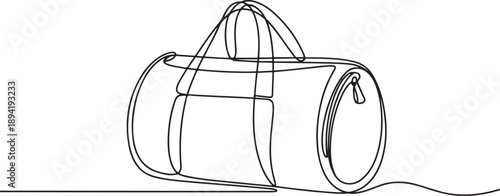 One continuous line drawing fitness bag. Sport bag in single line illustration. one line Art icon drawing vector