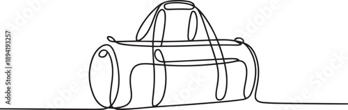 One continuous line drawing fitness bag. Sport bag in single line illustration. one line Art icon drawing vector