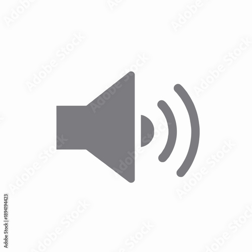 Iconic representation of a stylized speaker symbolizing sound emission with curved lines indicating audio waves or broadcast signal
