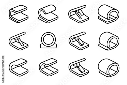 Guide vector clip cable tension wire organizer desk lining icon clean