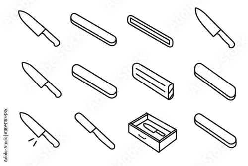 Icon icons smooth vector shell slim knife elongated lightweight straight rounded guard