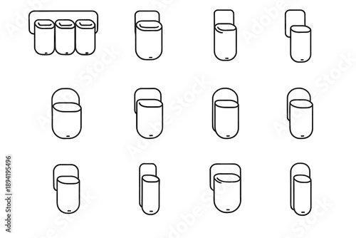 Opening storage aesthetic brush vector body solution moisture mounted design icon wall