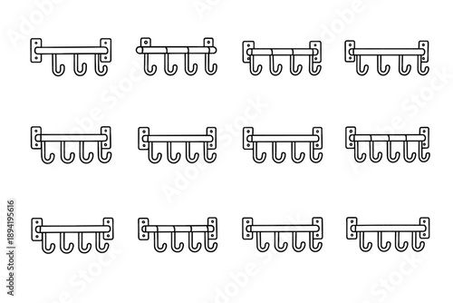 Hanger form ends icon functional organizer peg modern icons geometry vector hardware