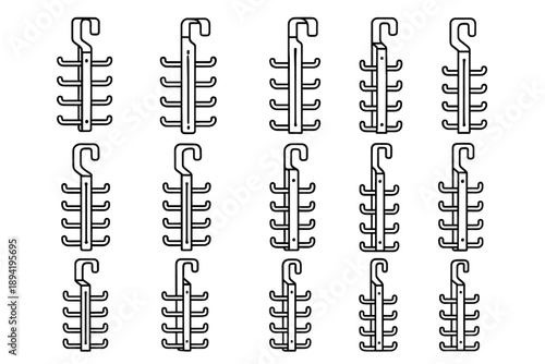 Rounded over modern closet rack holders vector door appearance icon belt