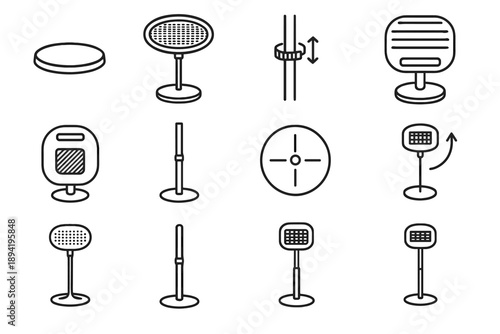 Lightweight pedestal base simple ring home portable support icon vector heater floor