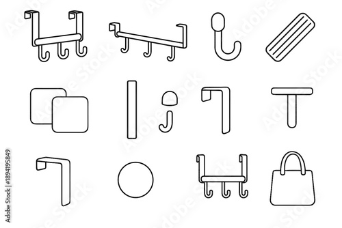 Over frame rubber bag solution peg storage icon slim smooth steel door