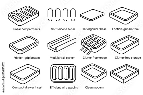 Size vector system icon cable edges base icons storage clean organizer