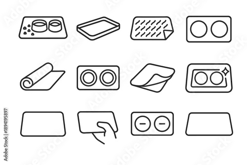 Markings elevated icons clean rectangular icon mealtime pet lightweight silicone vector feeding
