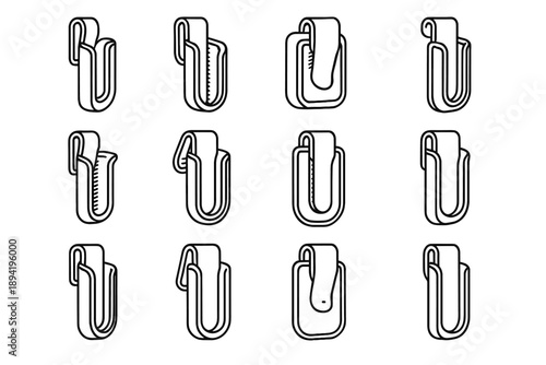 Icon tension design holster storage clean insertion tool clip vector lightweight arm