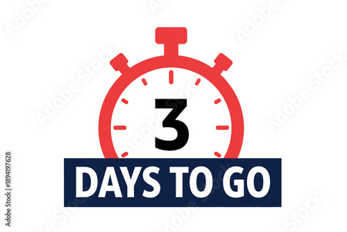 Countdown timer with three days to go