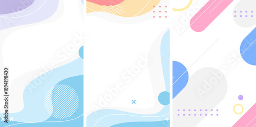 Minimalist Fluid Design Banners Abstract Organic Shapes and Geometric Accents for Modern Digital and Print Media