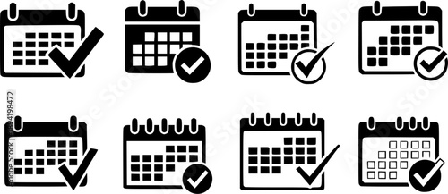 calendar checkmark icon vector illustration