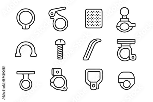 Protector light ring clamp bar vector bike icon mount stabilizer strip screw