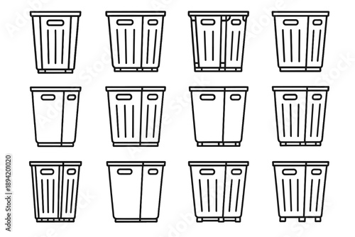 Cavity vector icon arcs ribs path clothes bin structure padding tall highlight