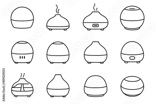 Shell usb mist mini smooth vector icon chamber shading aroma pad