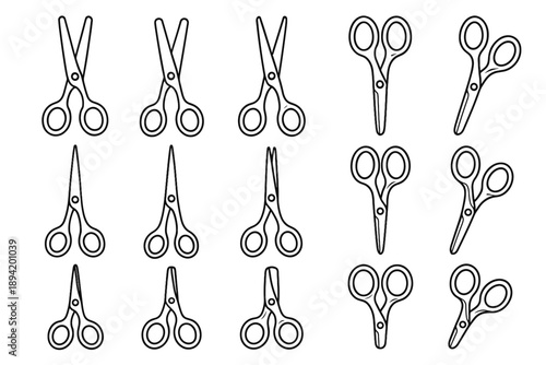 Rounded loops shading blade scissors vector pet disc band handle grooming icon