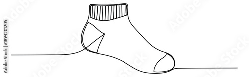 Line art illustration of a sock depicting a comfortable item of clothing for everyday wear