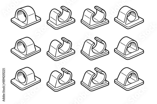Panel boundary icon mesh clip wire vector ridge hinge contour cradle pads