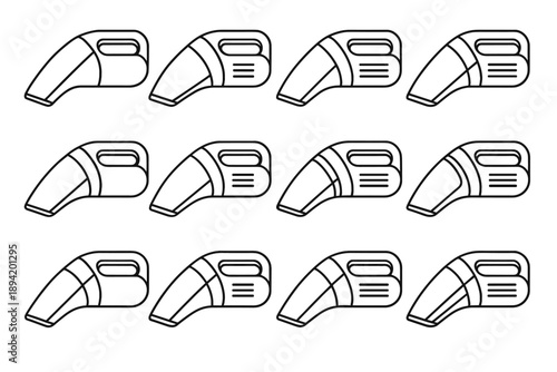 Air suction portable slits vacuum band icon rib body icons vector arc