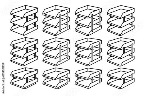 Multi bar icon corner layer rim arc ridge slope file vector seam