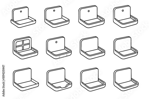 Station slope arc crest modern icon vector contour shading tilt slab docking