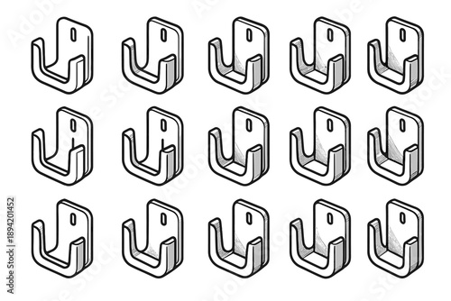 Vector structural arc icon wall crest form plate bar narrow phone shading