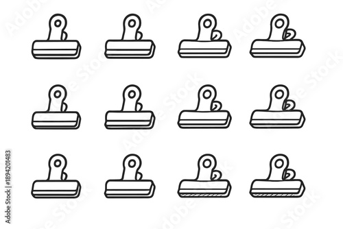 Band crest zone magnetic outline bar clip vector ridge shading icon