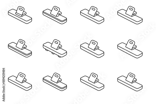 Hinge band tile icon surface magnetic vector shading tilt bar ridge clip