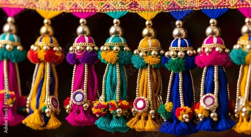 Shawl tassels (latkan) detail.